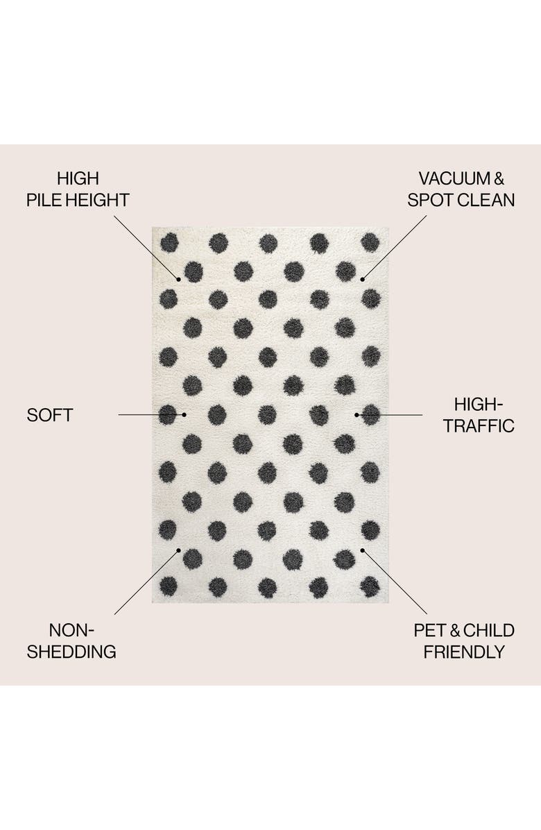 JONATHAN Y Pere Modern Charcoal Dot Shag Area Rug, Alternate, color, White/Gray