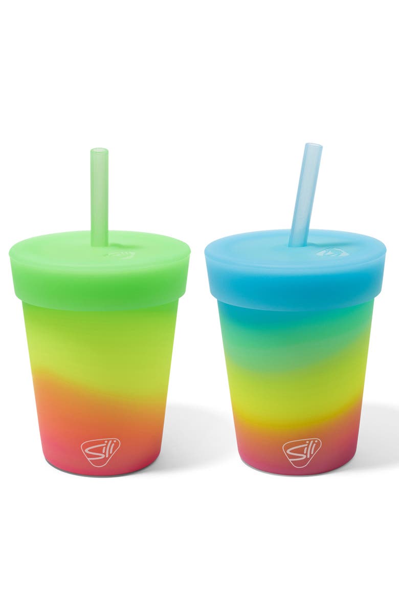 Kids Straw Tumblers 8oz 2 Pack, Main, color, Multicolored