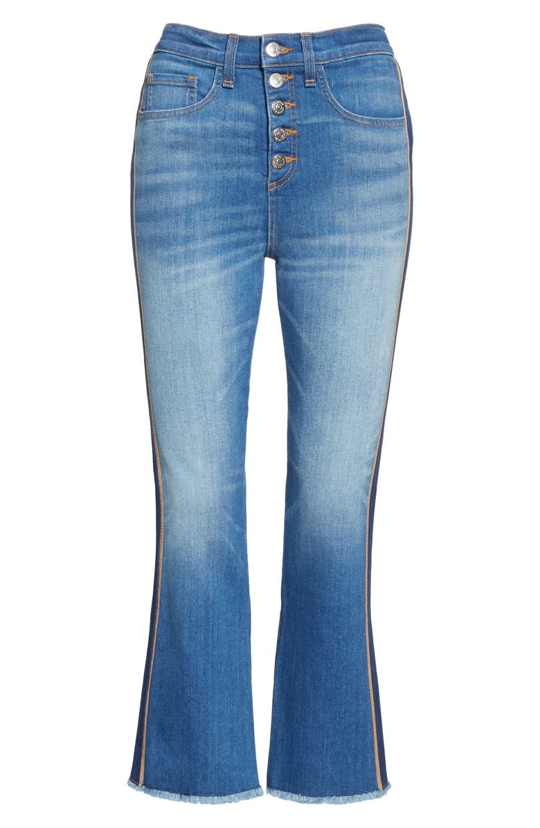 Veronica Beard Carolyn Tuxedo Stripe Baby Boot Crop Jeans, Alternate, color, 