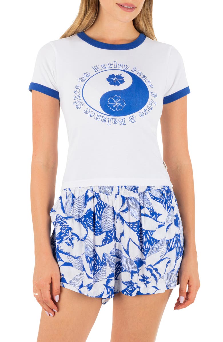 Hurley Peace Out Ringer Baby T-Shirt, Main, color,