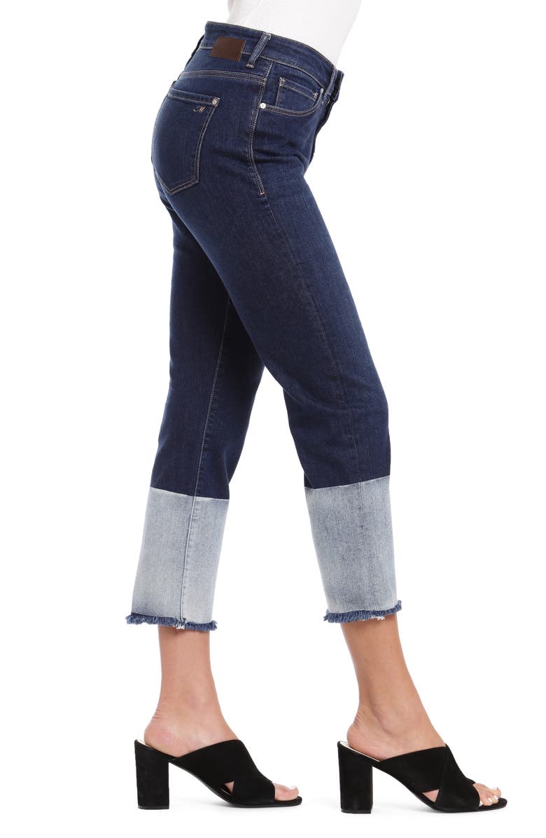 Mavi Jeans Niki Colorblock Fray Hem Crop Jeans, Alternate, color, 