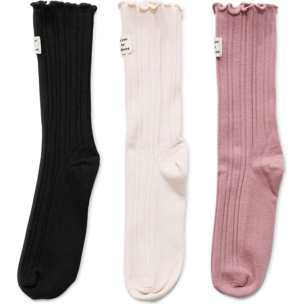 Belle & Bloom Beloved 3 Pack Socks In Black