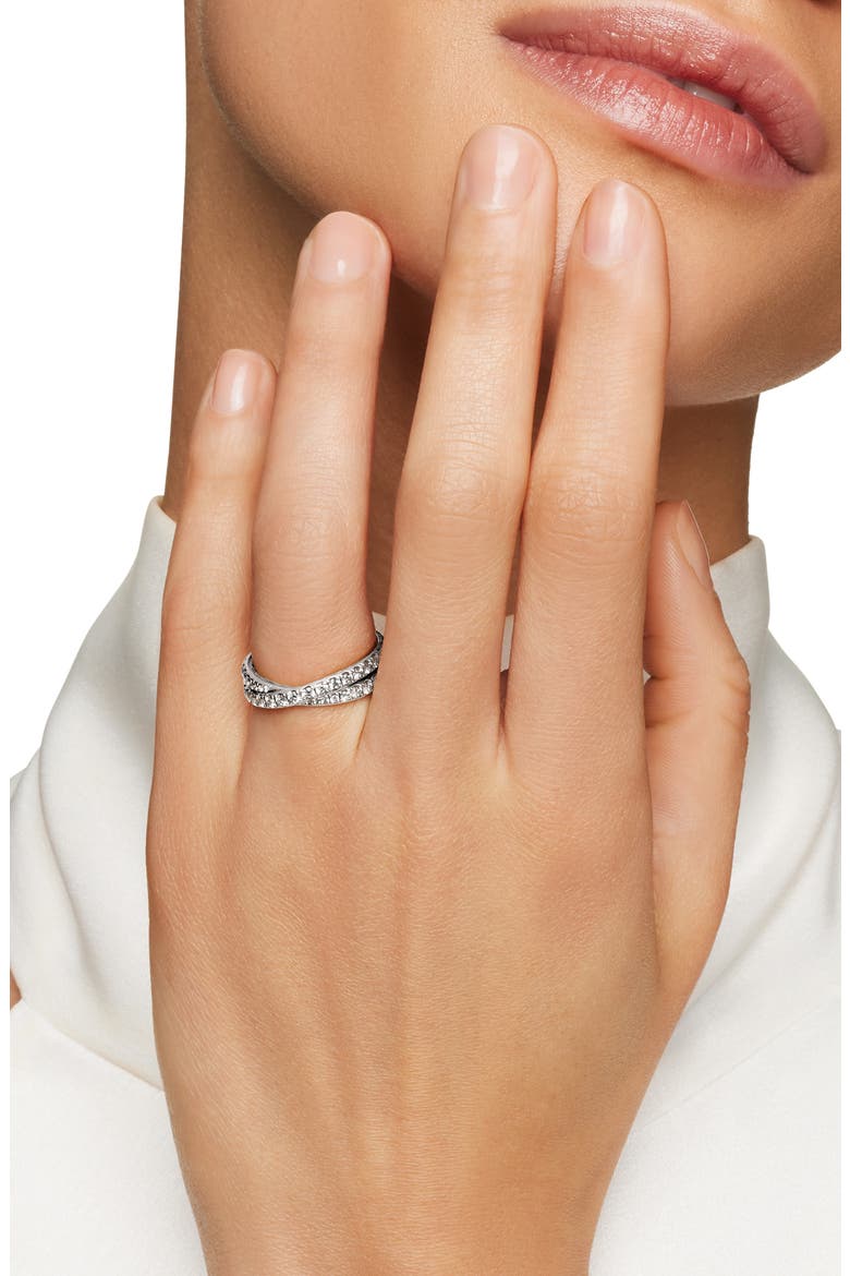 DY Crossover® Band Ring with Diamonds, Alternate, color, PLATINUM