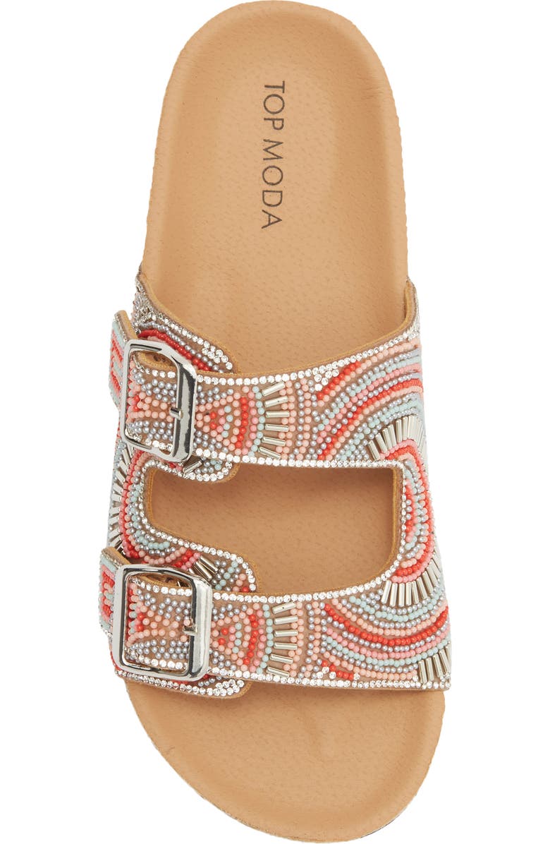 TOP MODA Spring Slide Sandal, Alternate, color, Multi Bead