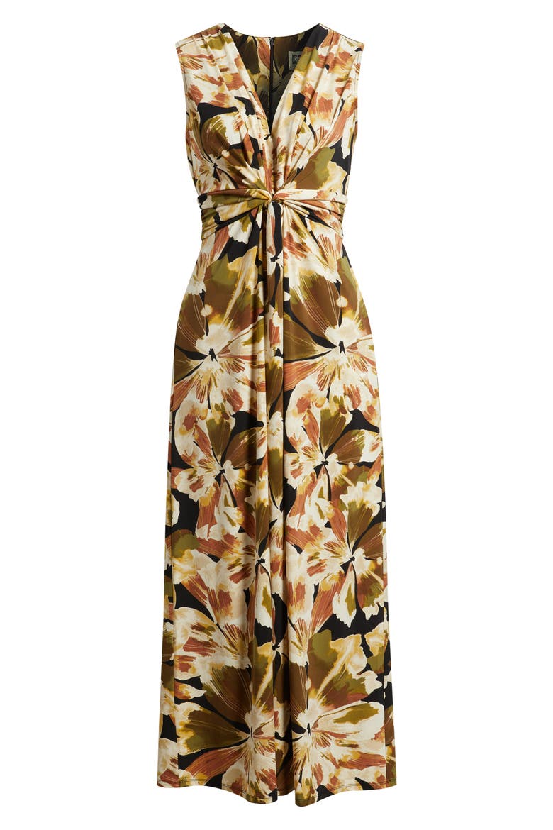 Twist Front Sleeveless Maxi Dress, Alternate, color, ANNE BLACK MUTLI