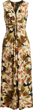 Anne Klein Twist Front Sleeveless Maxi Dress