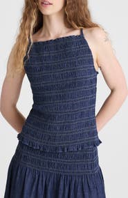 Madewell Denim Smocked Tank