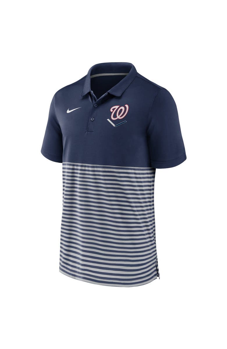 Nike Men's Nike Navy/Gray Washington Nationals Home Plate Striped Polo, Alternate, color,