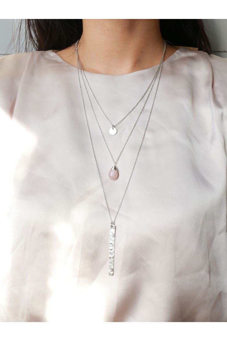Triple Strand Multi-Way Pendant Necklace - Silver, Alternate, color, Silver