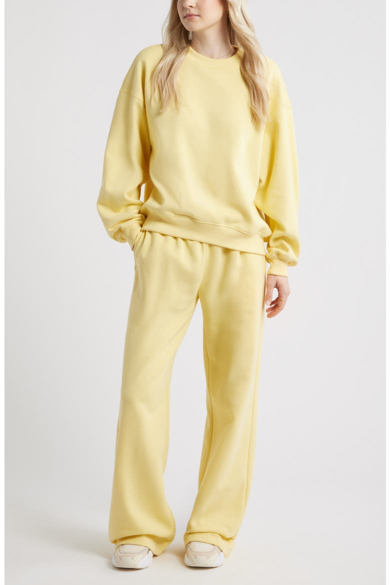 Relaxed Cotton Blend Sweatshirt, Alternate, color, YELLOW BEGONIA