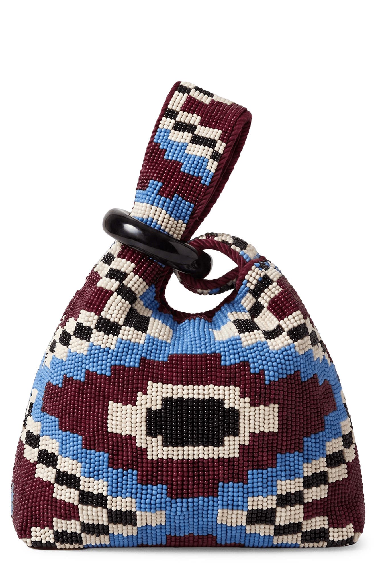 Veronica Beard Beaded Swing Top Handle Bag, Main, color, Wine Multi