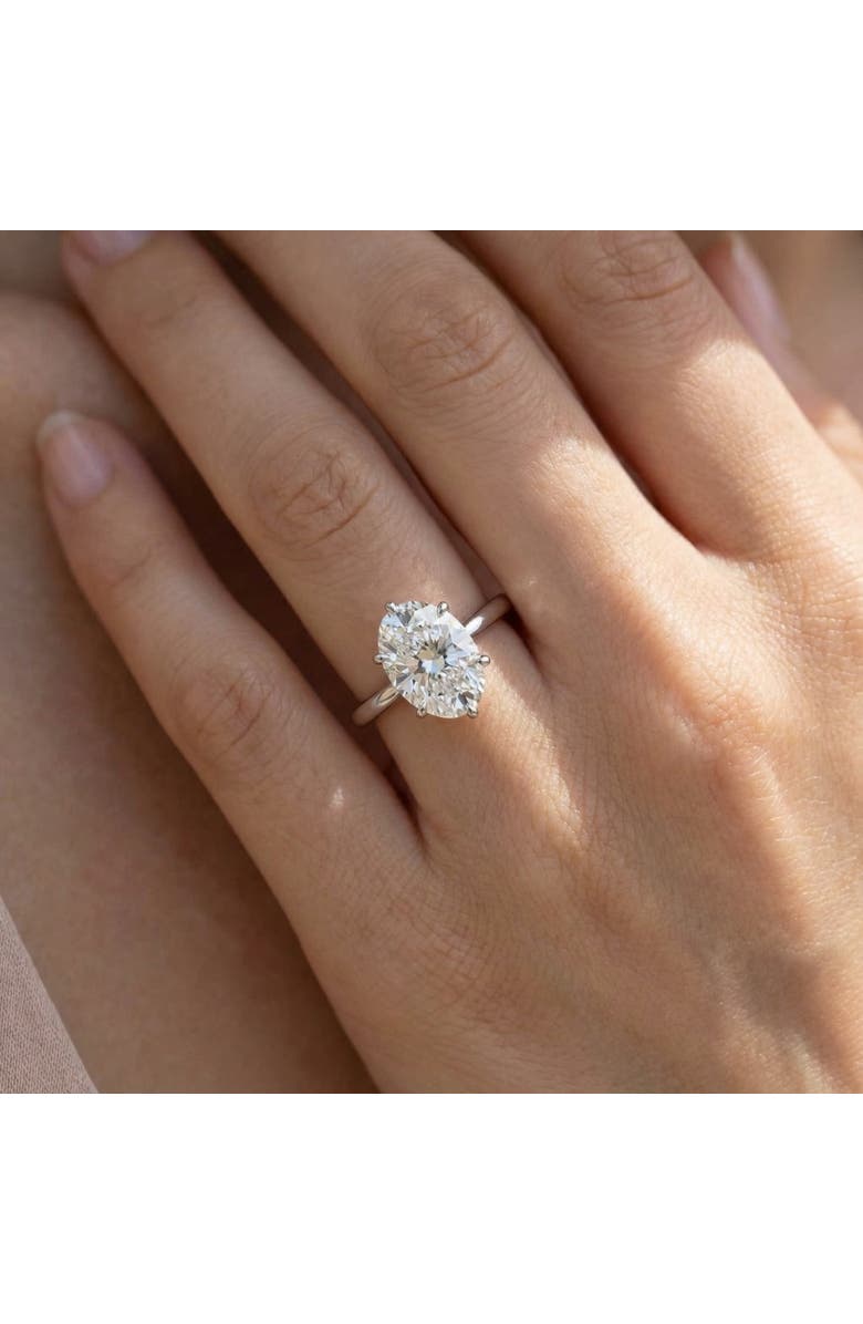 Bliss Diamond Certified 3CT Platinum Oval Diamond 6-Prong Solitaire Engagement Ring Lab Grown, Alternate, color, Platinum
