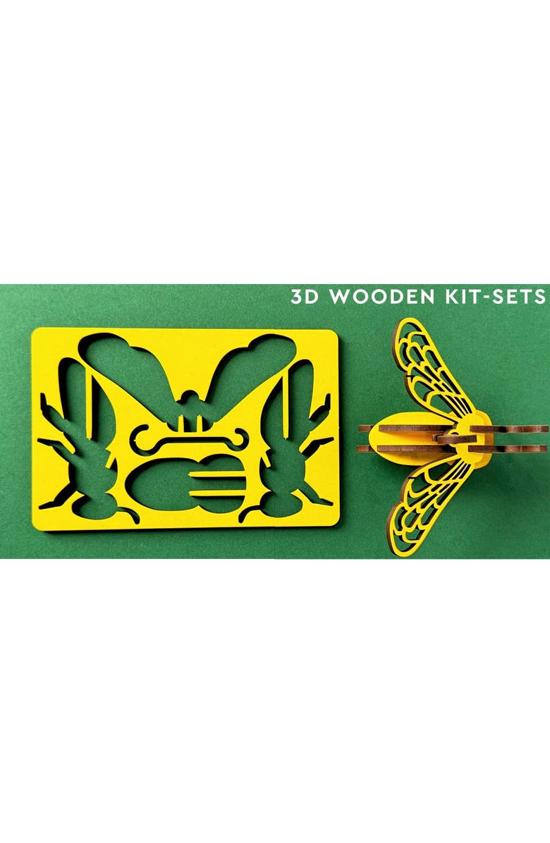 Little & Wood Woodlet Honey Bee, 3D Wooden Kit Set, Ages 6+, Alternate, color, Multicolored