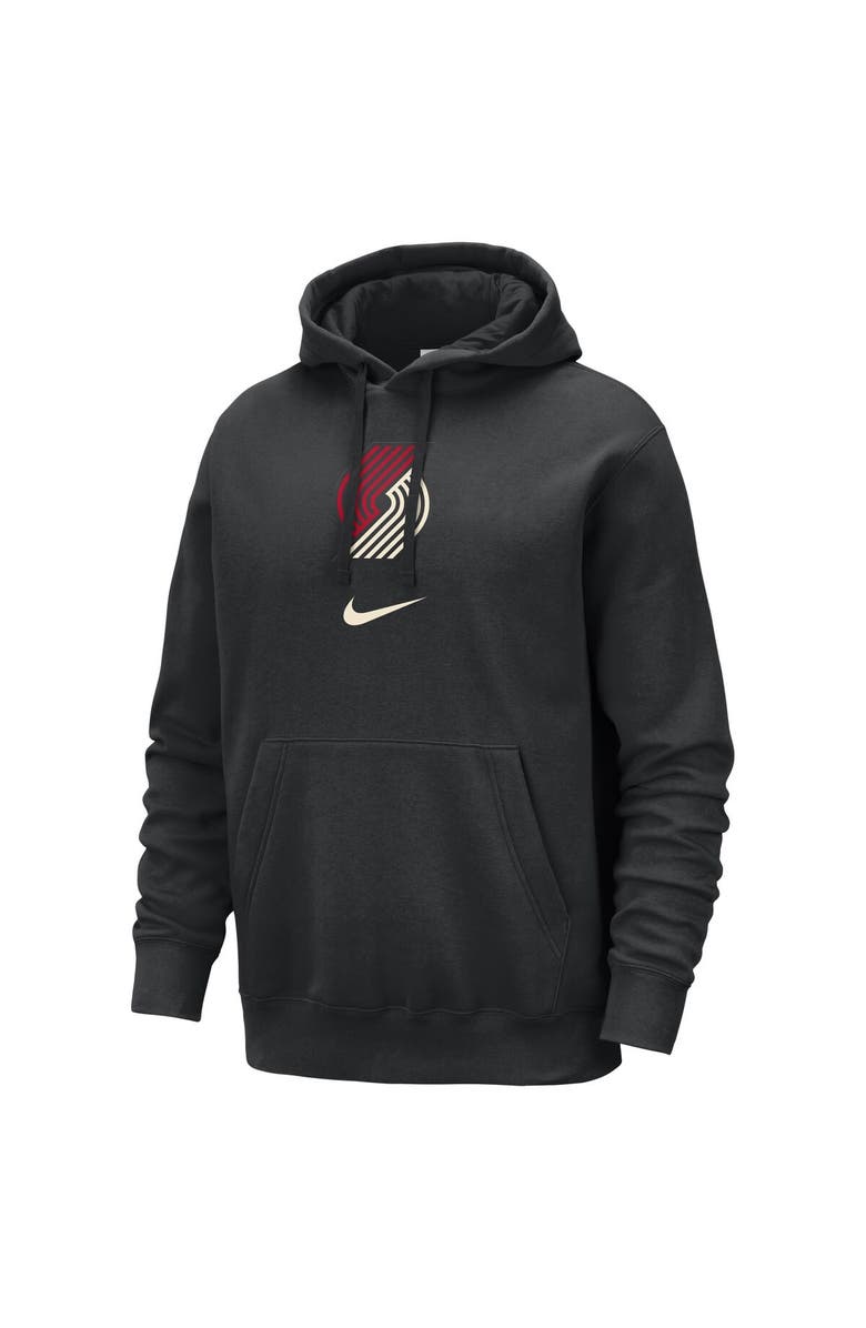 Nike Men's Nike Black Portland Trail Blazers 2023/24 City Edition Essential Club Pullover Hoodie, Alternate, color,
