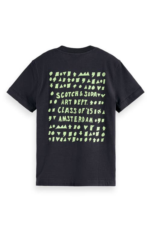 Scotch & Soda Kids' Art Print Cotton Graphic T-shirt In Black