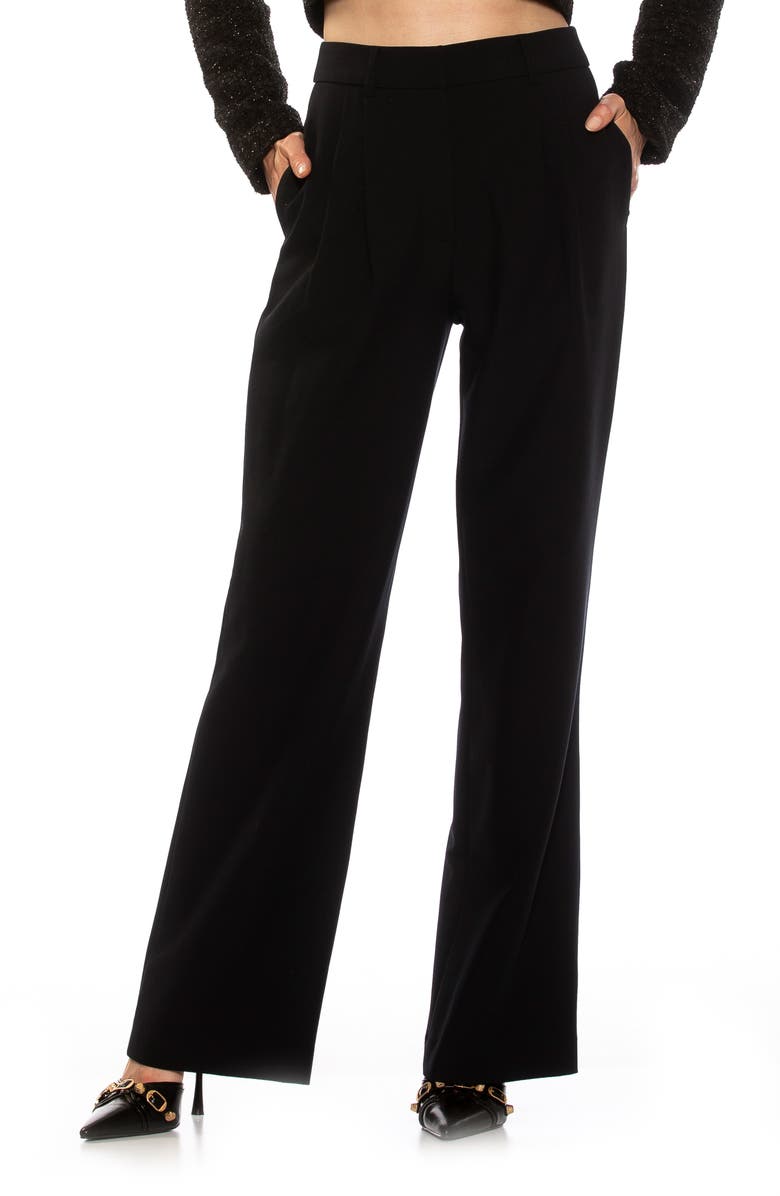 Alexia Admor Ellie Pleated Wide Leg Pants, Main, color, Black