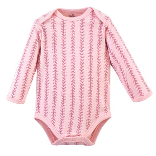 Touched By Nature Little Soft Organic Cotton Long-sleeve One-piece Essentials In Pink