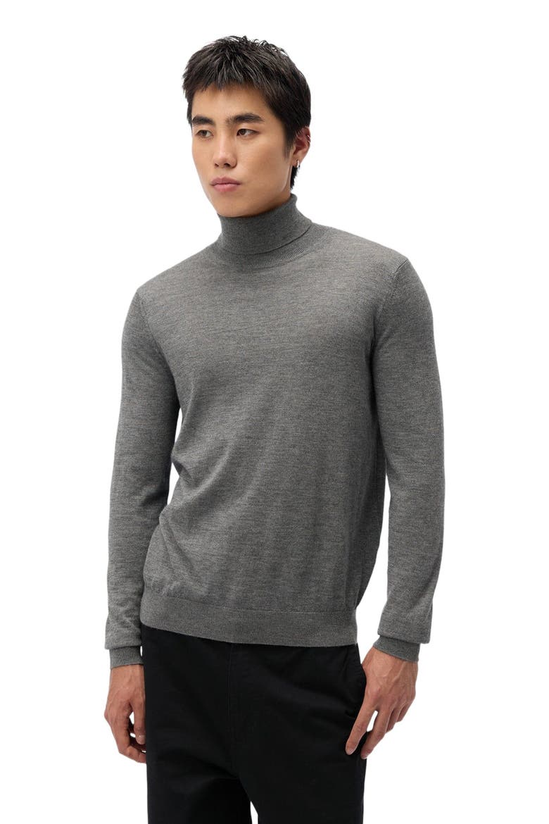 Cashmere-Silk Turtleneck Sweater, Alternate, color, dim gray
