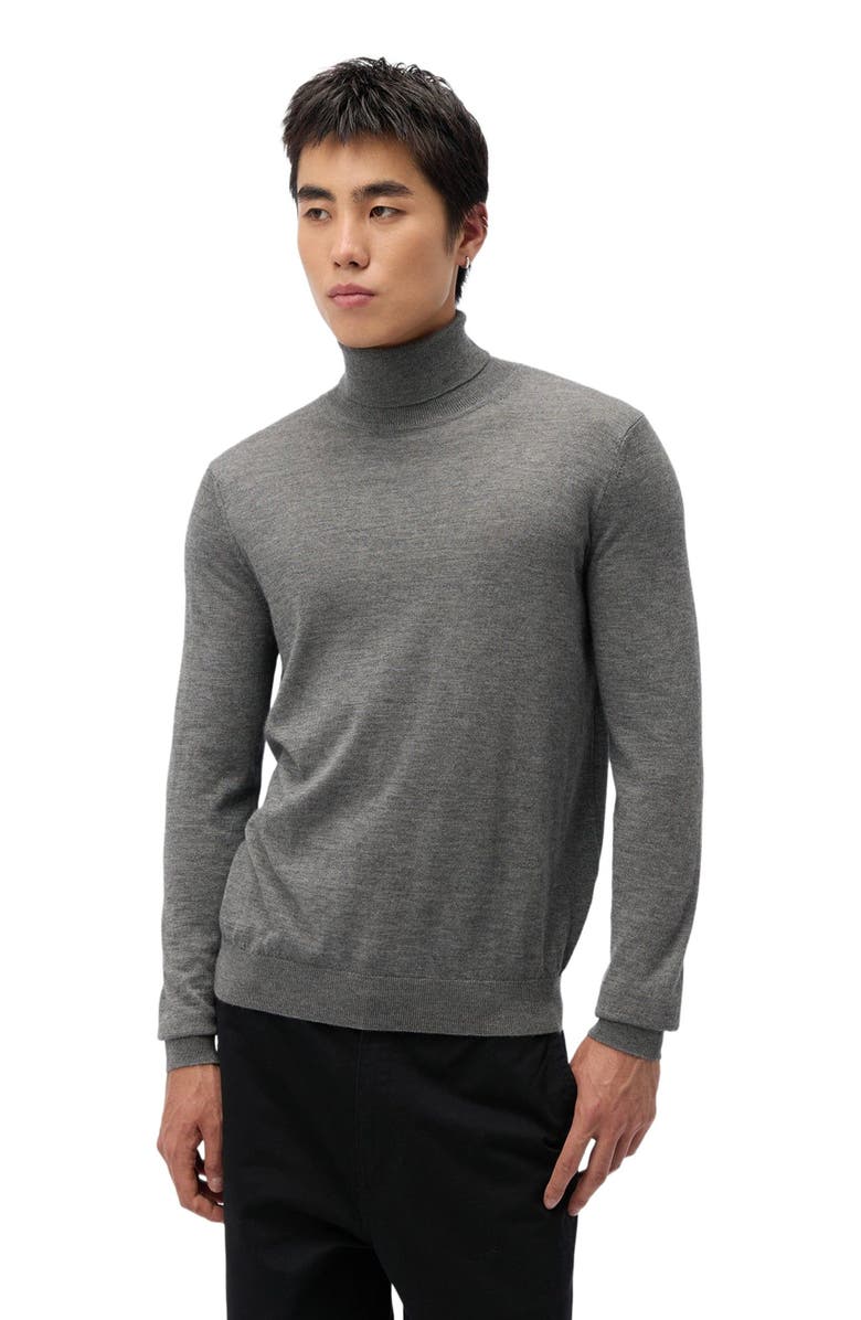 GOBI Mongolian Cashmere Cashmere-Silk Turtleneck Sweater, Alternate, color, Dim Gray