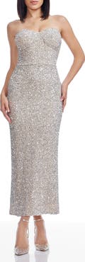 Dress the Population Vada Paillette Strapless Gown