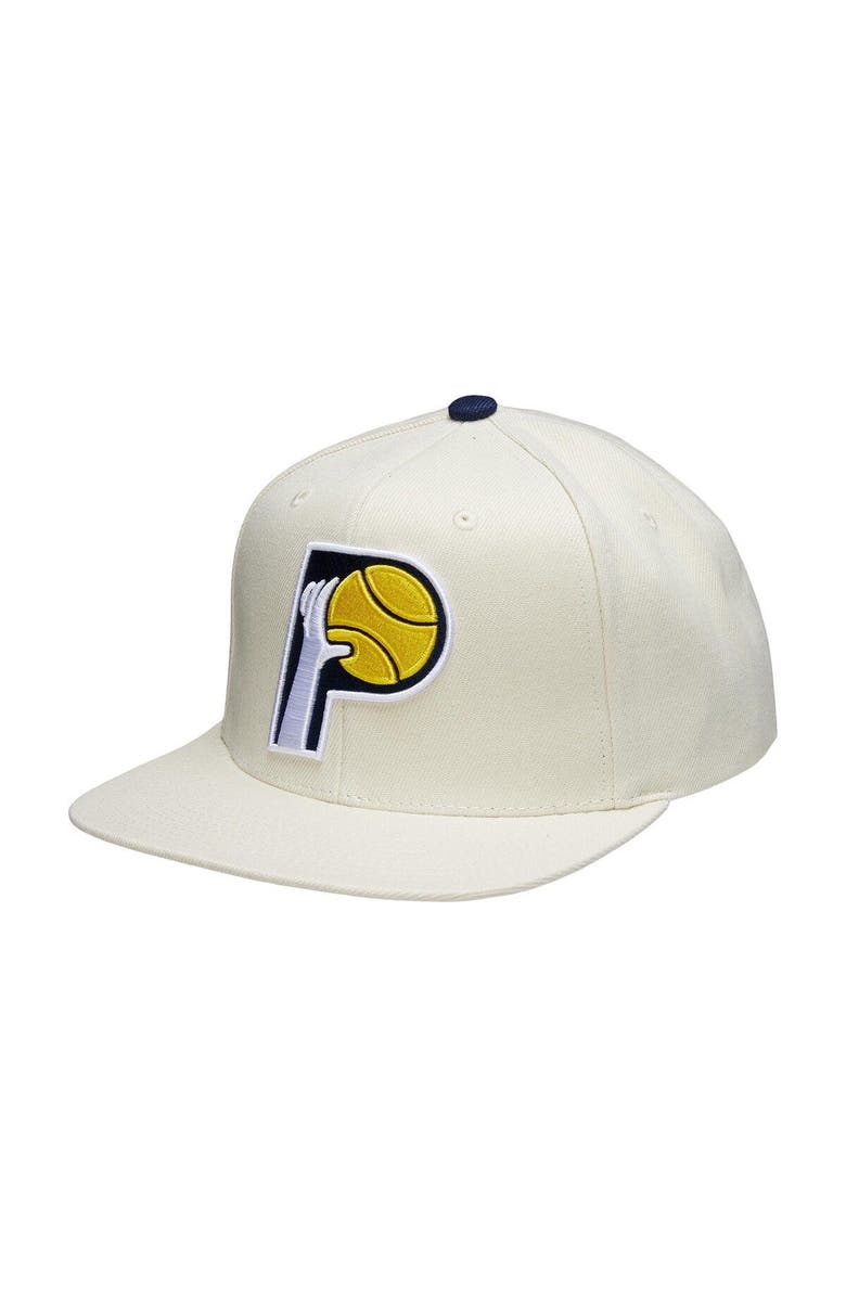 Mitchell & Ness Men's Mitchell & Ness Cream Indiana Pacers Hardwood Classics Snapback Adjustable Hat, Main, color, 