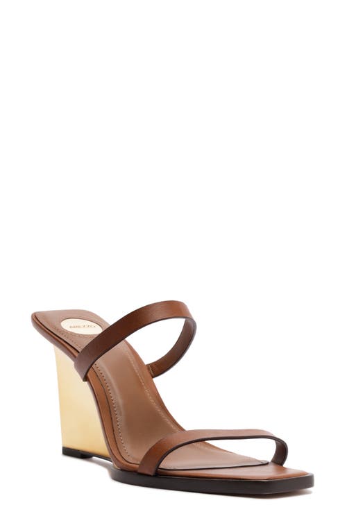 Arezzo Alex Wedge Slide Sandal In Brown