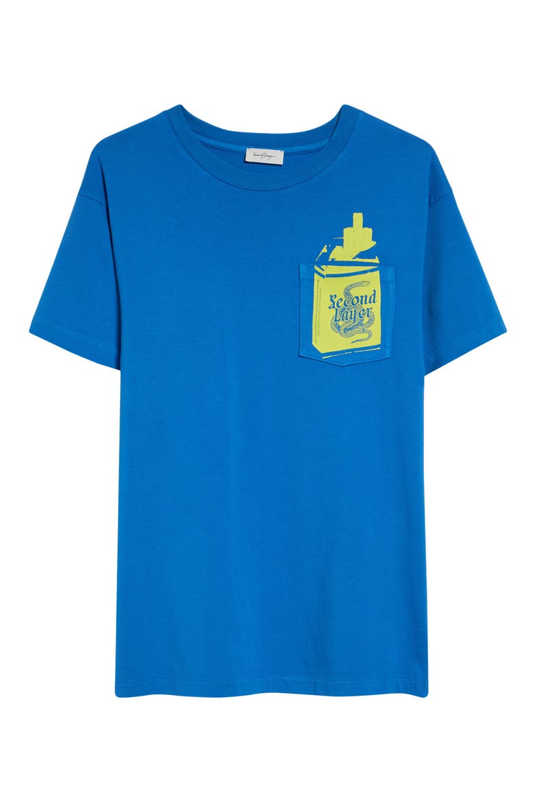 Ciggy Pocket Cotton Graphic T-Shirt, Alternate, color, BLUE/ YELLOW