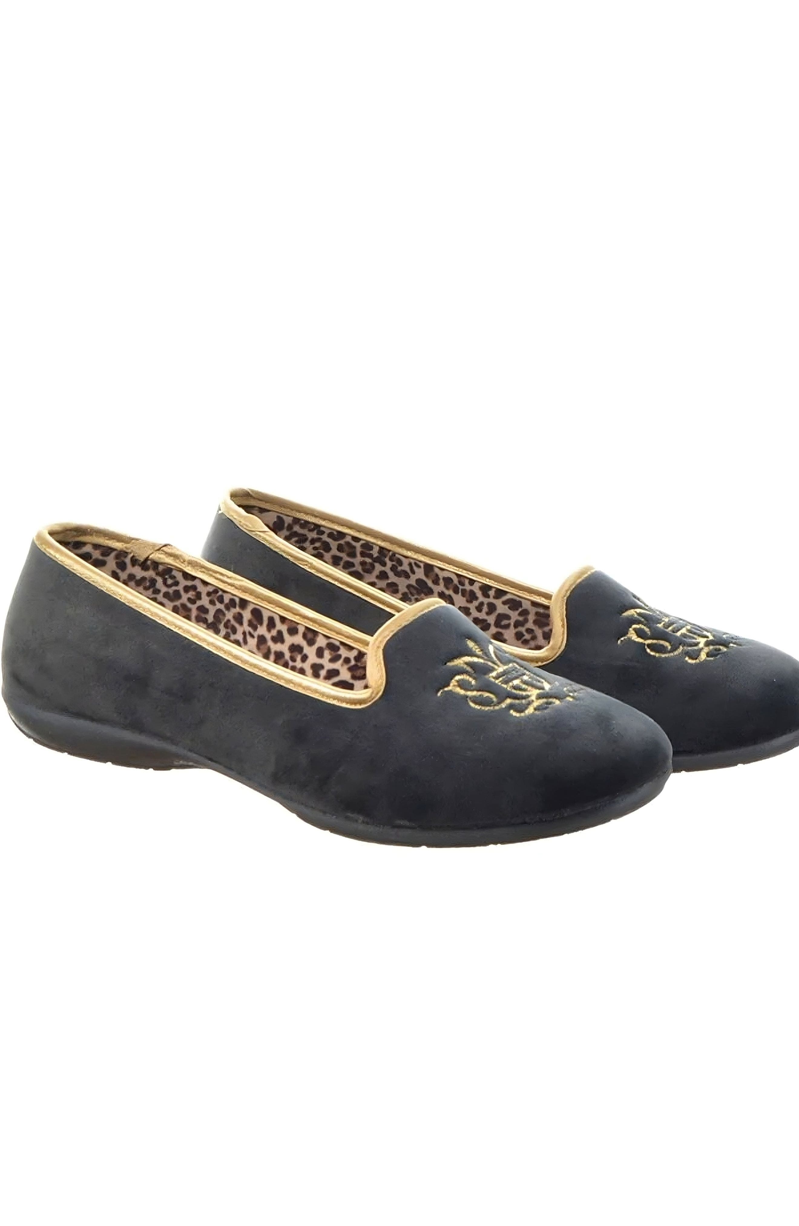 Royal Embroidered Suede Slipper, Alternate, color, dark gray