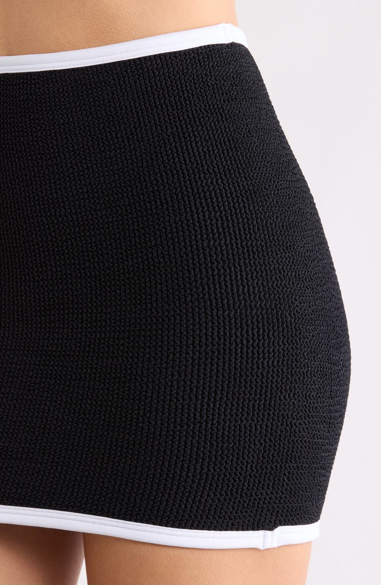 Hunza G Skirted Bikini Bottoms, Alternate, color, Black/ White