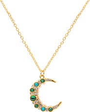 LA MENO Turquoise Moon Pendant Necklace
