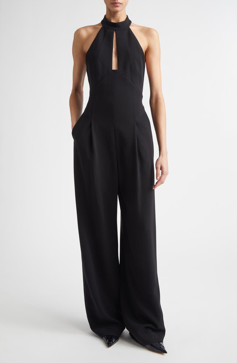 A.L.C. Lucie Merino Wool Halter Jumpsuit, Main, color, Black