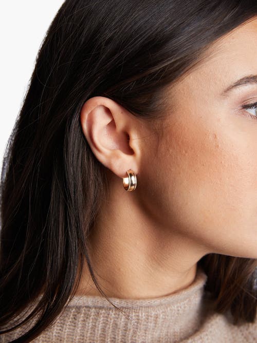 Able Chunky Column Hoops In Goldilled