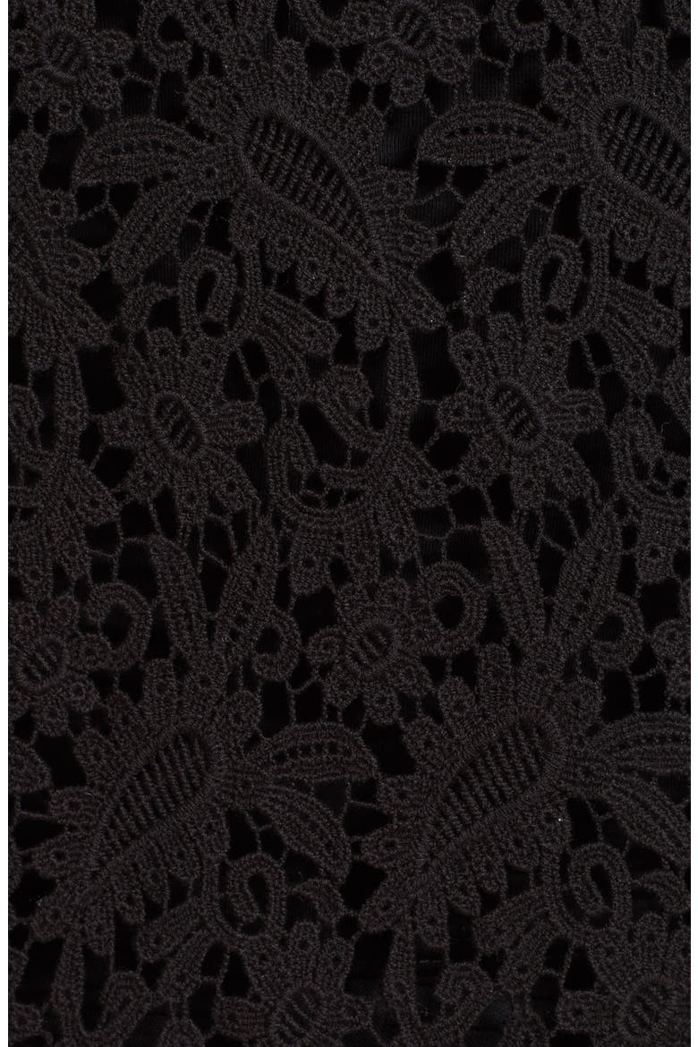 Lace Zip Cardigan, Alternate, color, BLACK