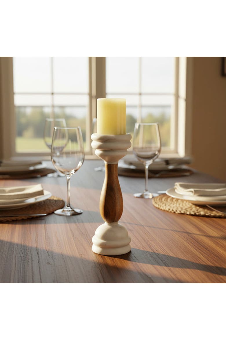 Signature Pillar Candleholders, Alternate, color, Black