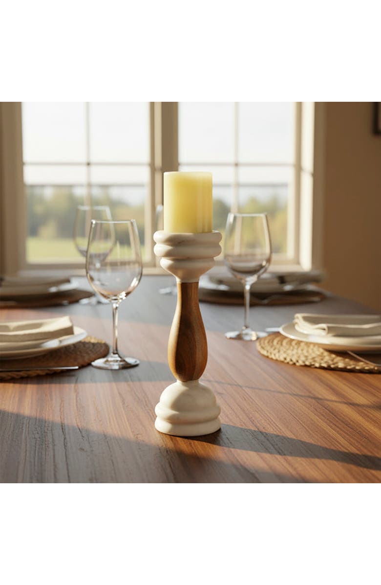 Mela Artisans Signature Pillar Candleholders, Alternate, color, Black