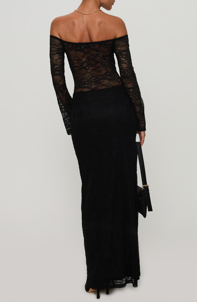 Princess Polly Pinot Grigio Lace Off the Shoulder Top, Alternate, color, Black