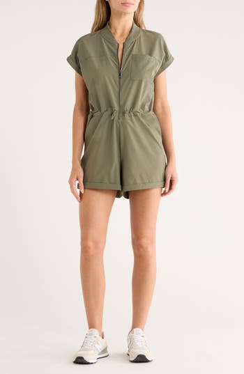 Apana Ace Traveler Short Romper In Green