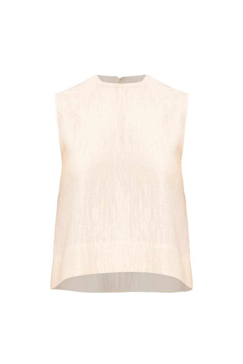 Sleeveless Round Neck Top, Alternate, color, Natural