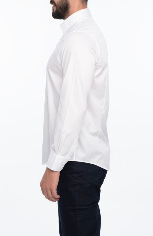 Vellapais Solid Cotton Slim Fit Button Down Shirt In White