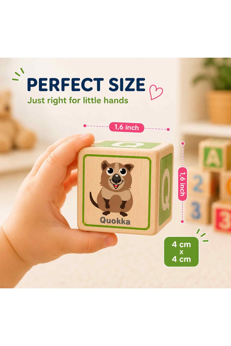 Wooden Alphabet Blocks & Puzzle Board Set, Alternate, color, Cartoonish