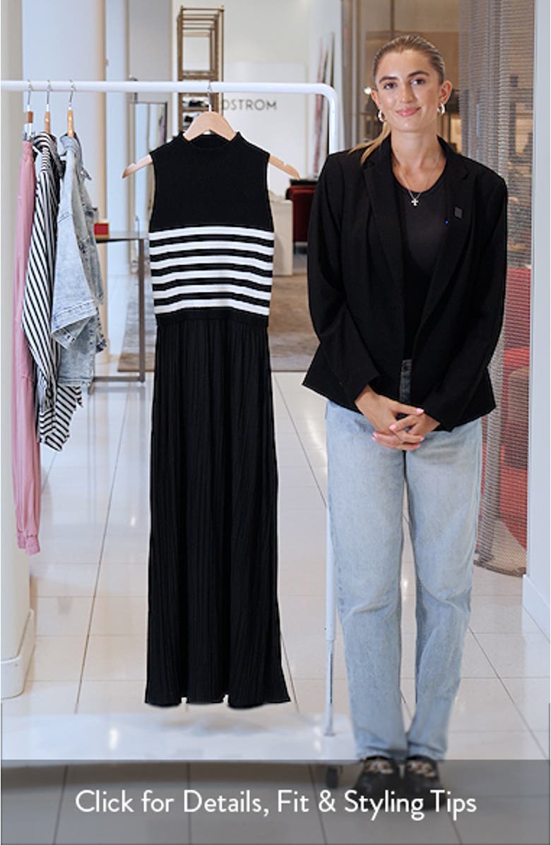 Gabriel Sleeveless Mixed Media Maxi Dress, sales video thumbnail