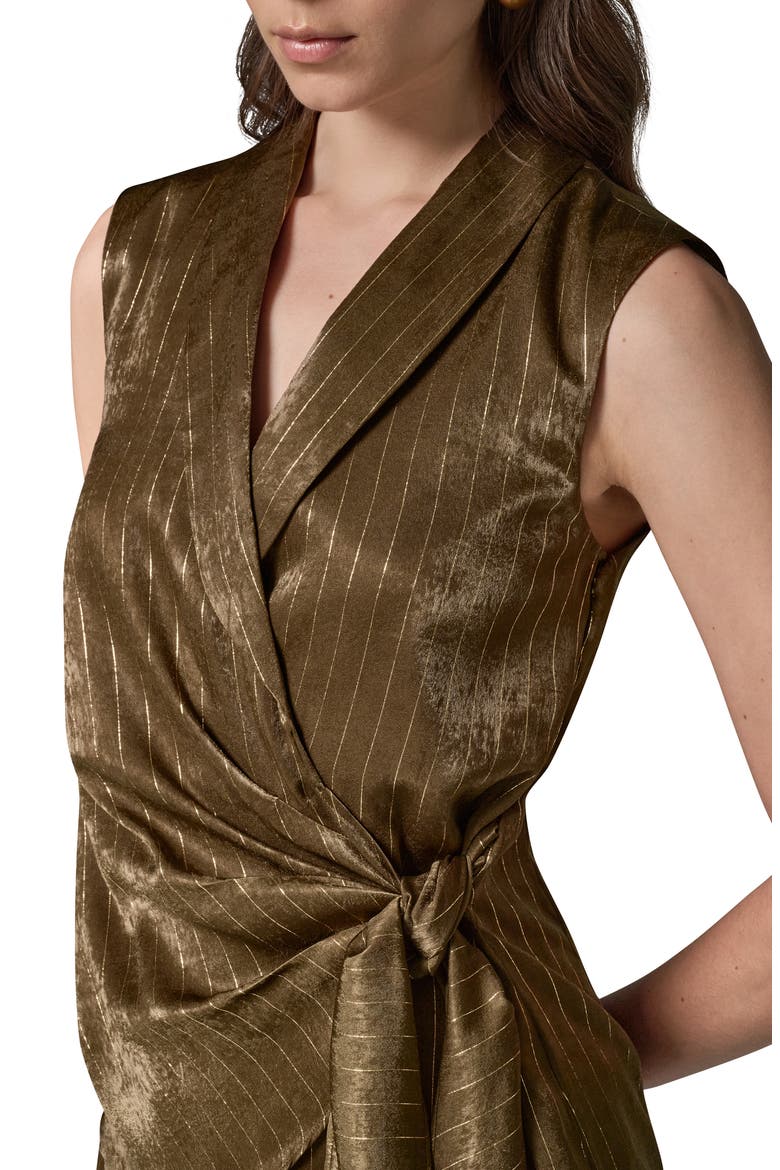 Tie Waist Sleeveless Top, Alternate, color, OLIVE BRANCH