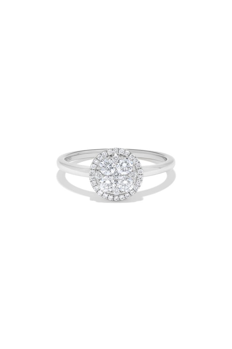 Circle-Shaped Round Diamond Cluster Ring in 14K White Gold, Main, color, 14K White Gold
