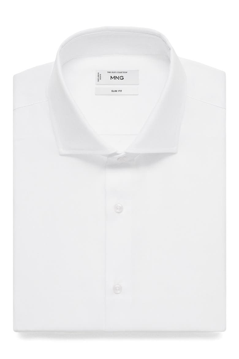 Slim Fit Cotton Button-Up Shirt, Alternate, color, WHITE