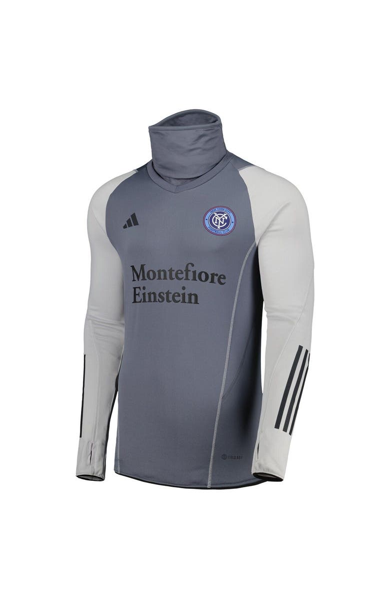 adidas Men's adidas Gray New York City FC Warm Raglan COLD.RDY Top, Alternate, color, Gray