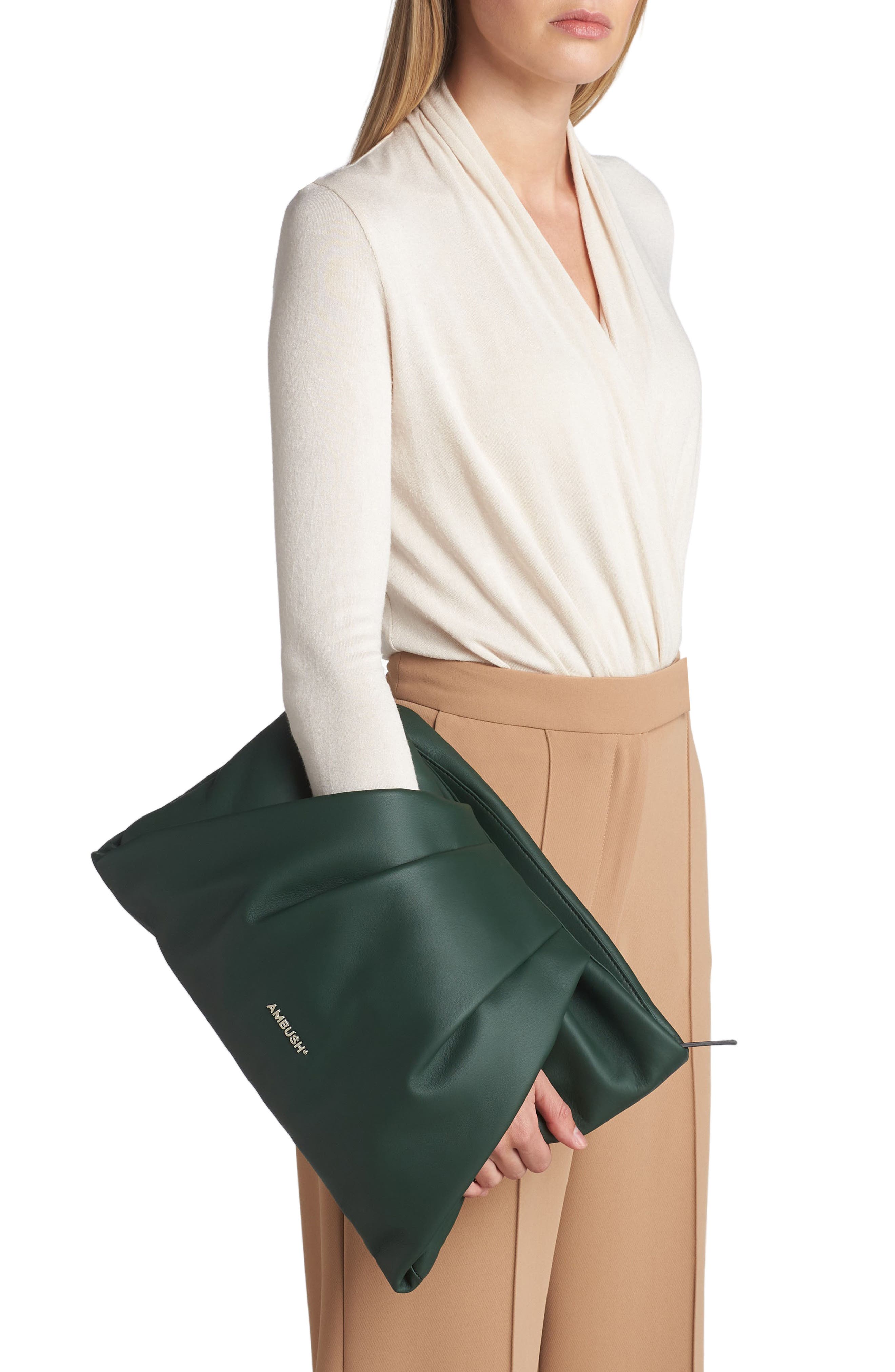 Ambush Maxi Wrap Leather Clutch, Alternate, color, 