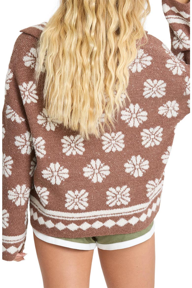 Early Days Oversize Intarsia Floral Sweater, Alternate, color, ESPRESSO