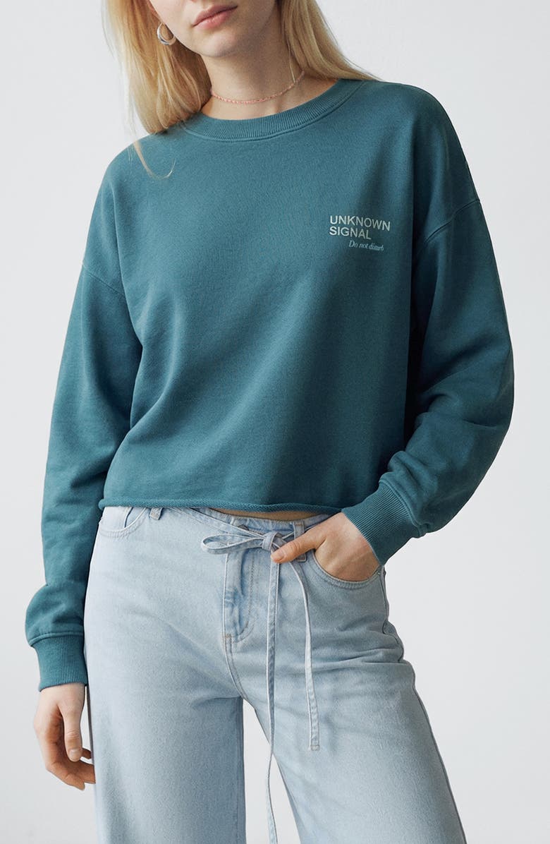 MANGO TEEN Raw Hem Cotton Graphic T-Shirt, Main, color, 