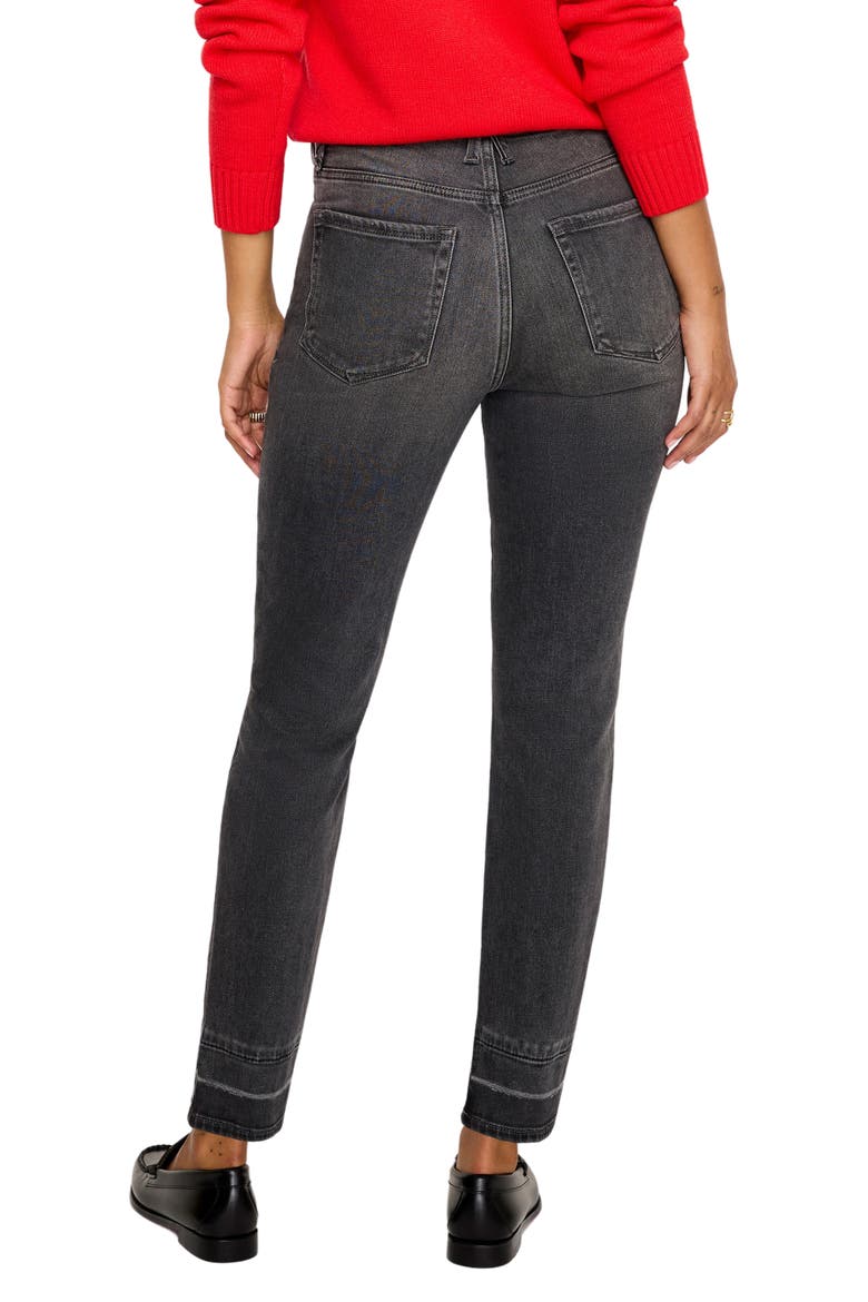 Good Classic Released Hem High Waist Ankle Slim Straight Leg Jeans, Alternate, color, BLACK345