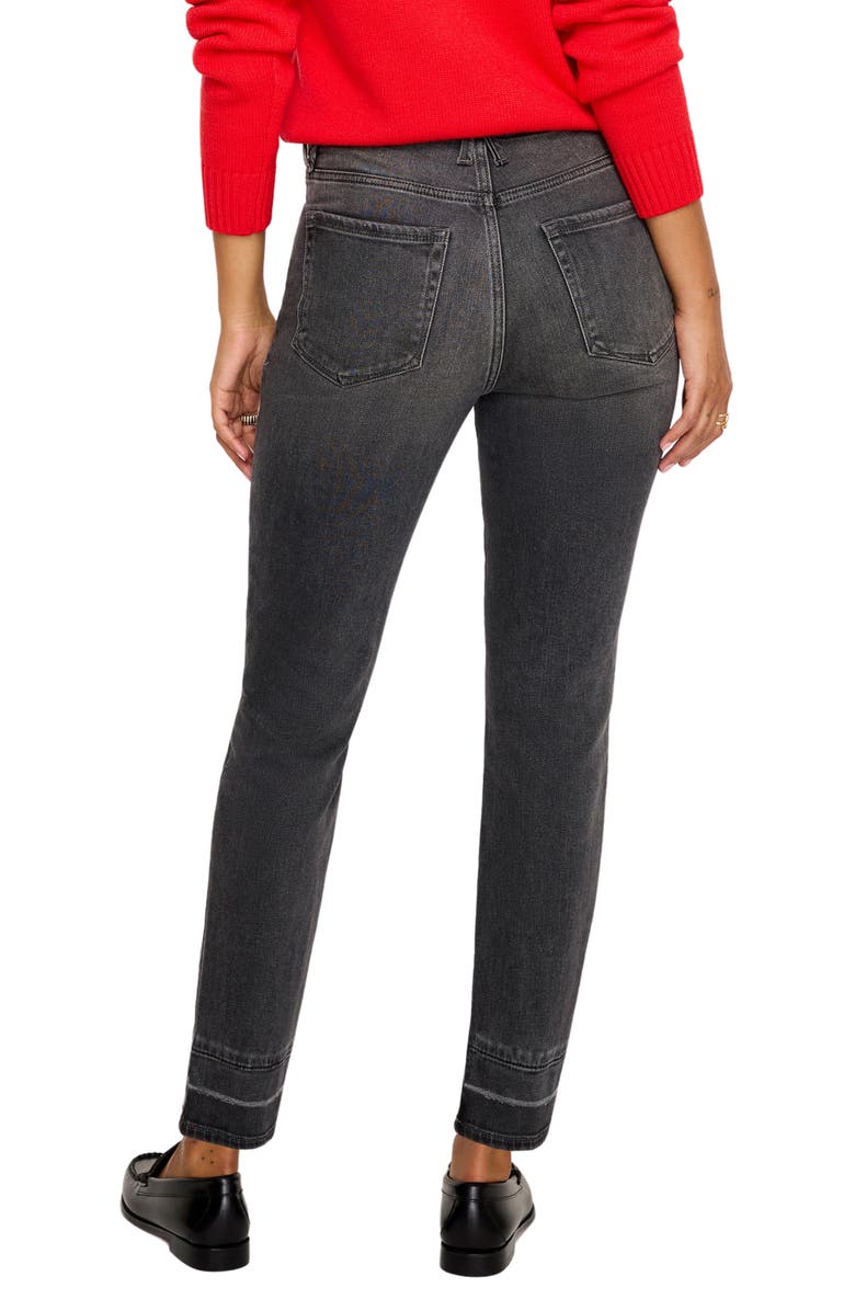 Good American Good Classic Released Hem High Waist Ankle Slim Straight Leg Jeans, Alternate, color, Black345